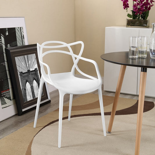 Modway White Entangled Dining Armchair |No Shipping Charges