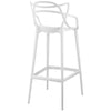 Modway Entangled Modern Molded Plastic Bar Stool in White - Fully Assembled MDY-EEI-1460-WHI