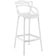 Modway Entangled Modern Molded Plastic Bar Stool in White - Fully Assembled