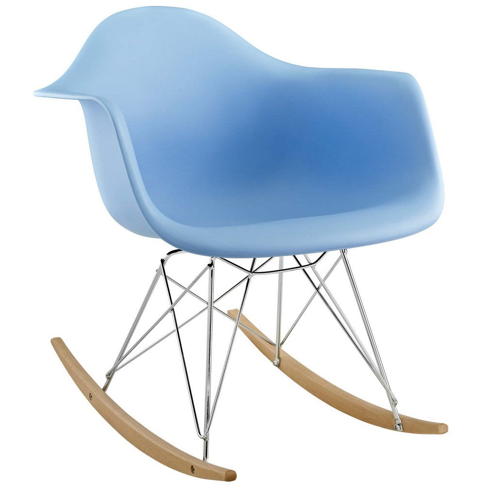 Rocker Plastic Lounge Chair by Modway| Blue