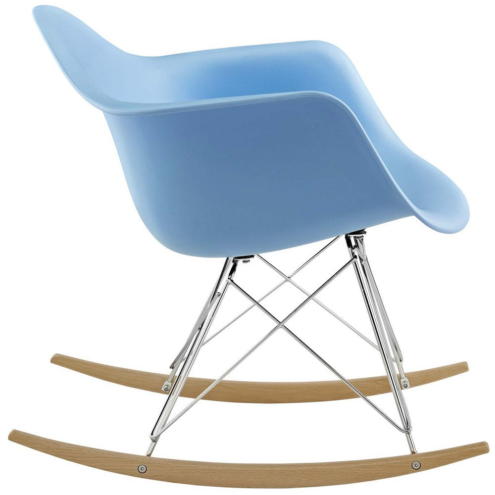 Rocker Plastic Lounge Chair by Modway| Blue