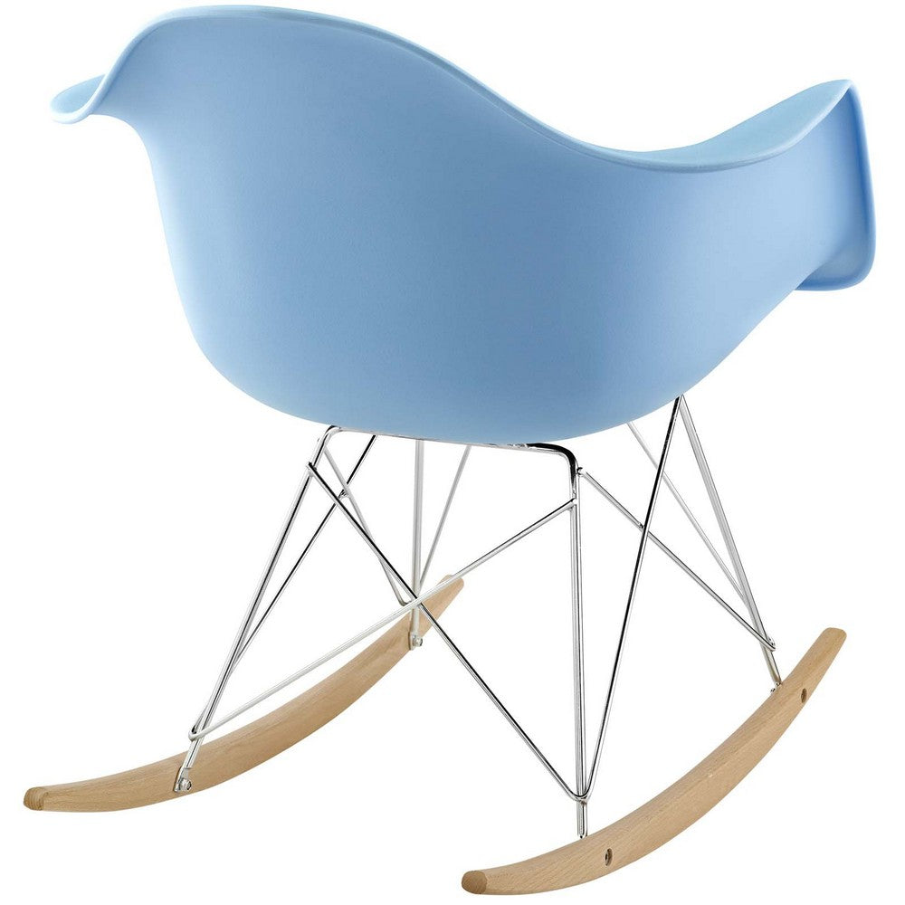 Rocker Plastic Lounge Chair by Modway| Blue