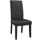 Modway Parcel Faux Leather Upholstered Parsons Dining Side Chair in Black