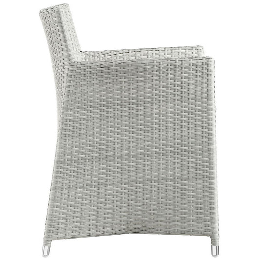 Gray White Junction Dining Outdoor Patio Armchair - No Shipping Charges