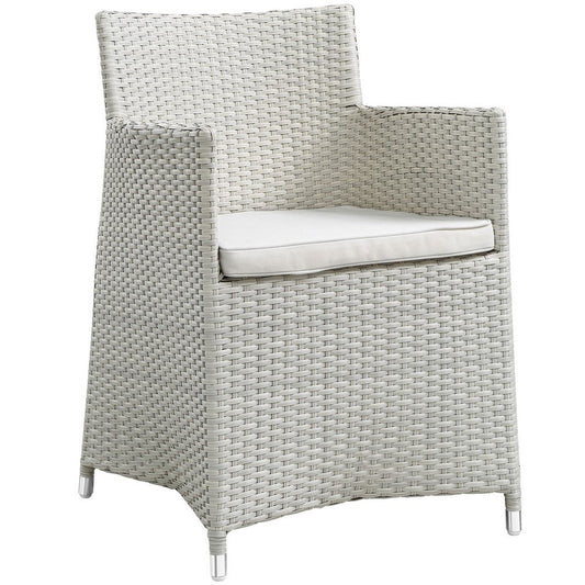 Gray White Junction Dining Outdoor Patio Armchair - No Shipping Charges