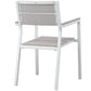 White Light Gray Maine Dining Outdoor Patio Armchair - No Shipping Charges