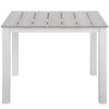 Modway Maine Aluminum Outdoor Patio 40’’ Dining Table in White Light Gray MDY-EEI-1507-WHI-LGR