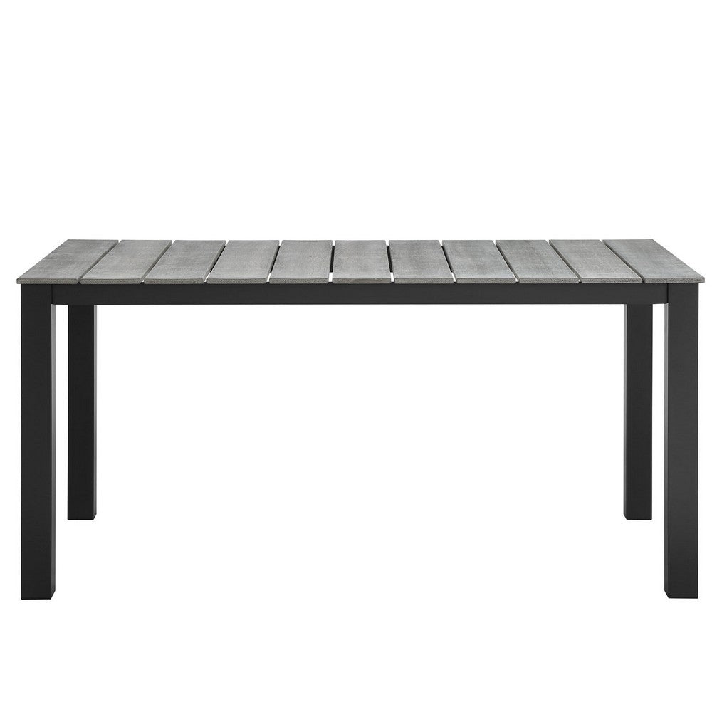 Maine 63" Outdoor Patio Dining Table by Modway| Brown Gray