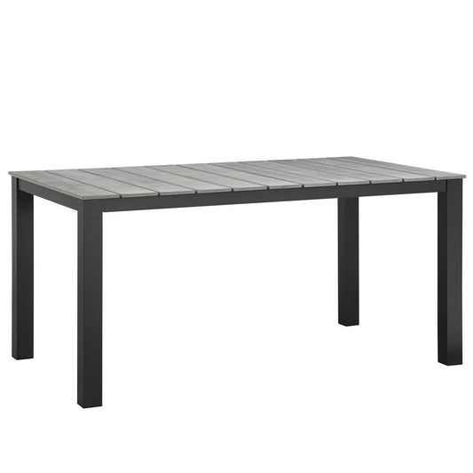 Maine 63" Outdoor Patio Dining Table by Modway| Brown Gray