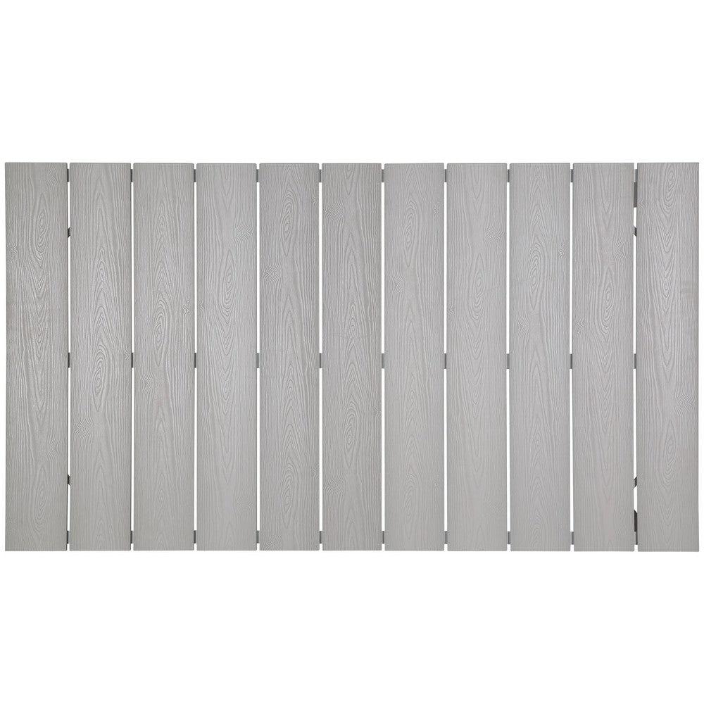 Maine 63" Outdoor Patio Dining Table by Modway| White Light Gray