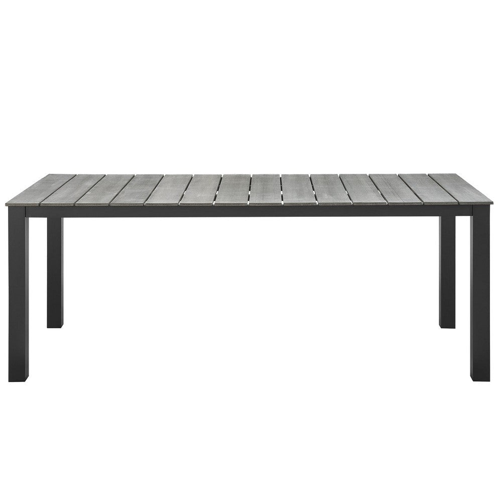 Modway EEI-1509-BRN-GRY Maine Outdoor Patio Dining Brown Gray 80’’ Table MDY-EEI-1509-BRN-GRY