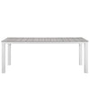 Modway EEI-1509-WHI-LGR Maine White Light Gray Outdoor Patio Dining 80’’ Table MDY-EEI-1509-WHI-LGR