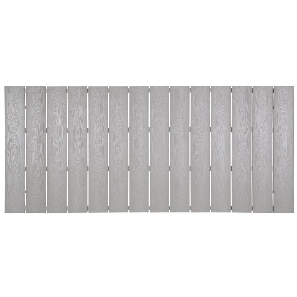 Modway EEI-1509-WHI-LGR Maine White Light Gray Outdoor Patio Dining 80’’ Table MDY-EEI-1509-WHI-LGR