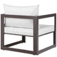 Fortuna Outdoor Patio Armchair by Modway| Brown White