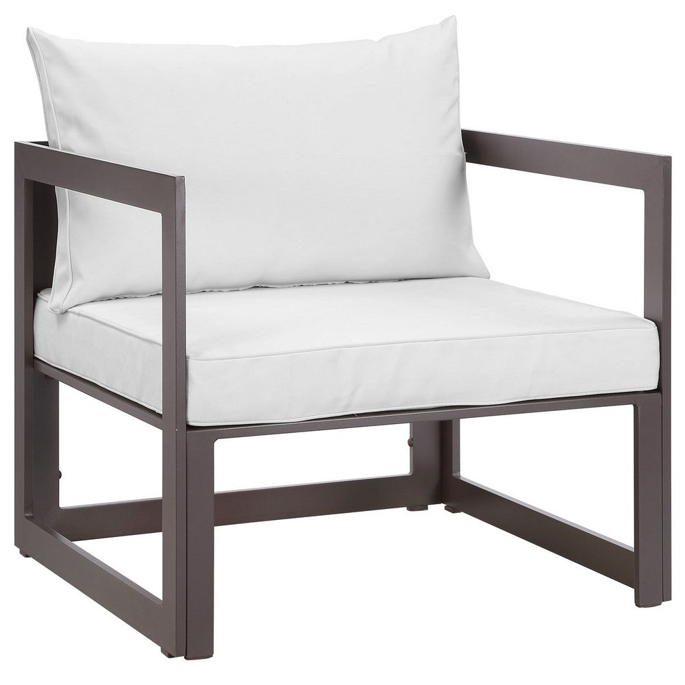 Fortuna Outdoor Patio Armchair by Modway| Brown White