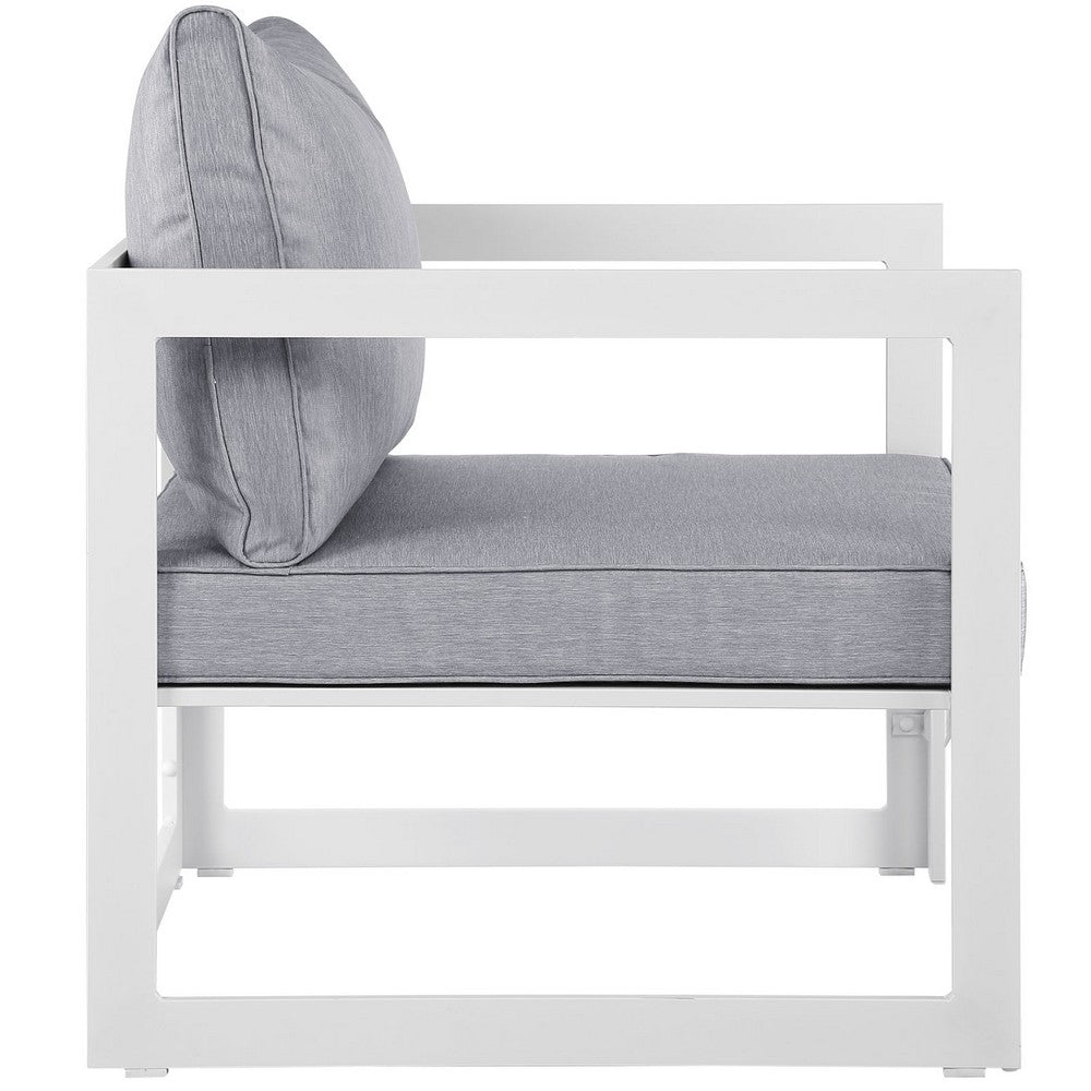 Fortuna Outdoor Patio Armchair by Modway| White Gray