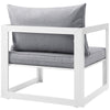 White Gray Fortuna Outdoor Patio Armchair - No Shipping Charges
