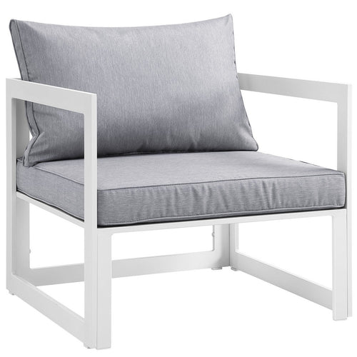 Fortuna Outdoor Patio Armchair by Modway| White Gray