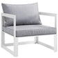 White Gray Fortuna Outdoor Patio Armchair - No Shipping Charges
