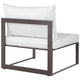 Fortuna Armless Outdoor Patio Chair by Modway| Brown White