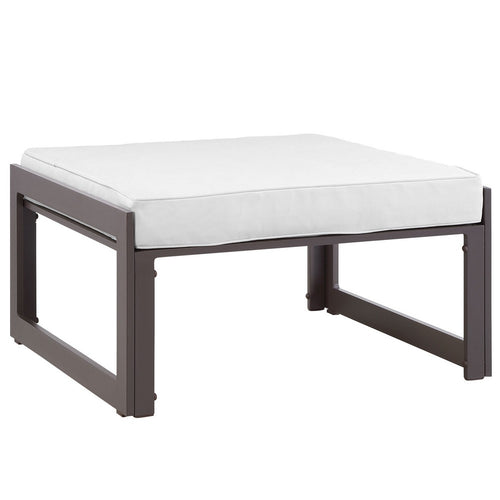 Fortuna Outdoor Patio Ottoman by Modway| Brown White