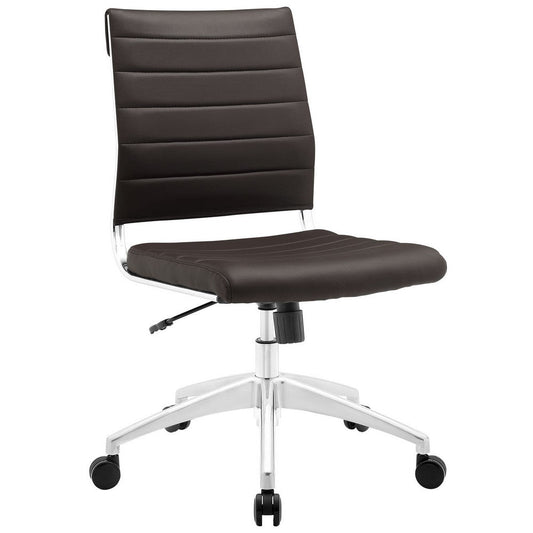 Brown Jive Armless Mid Back Office Chair  - No Shipping Charges