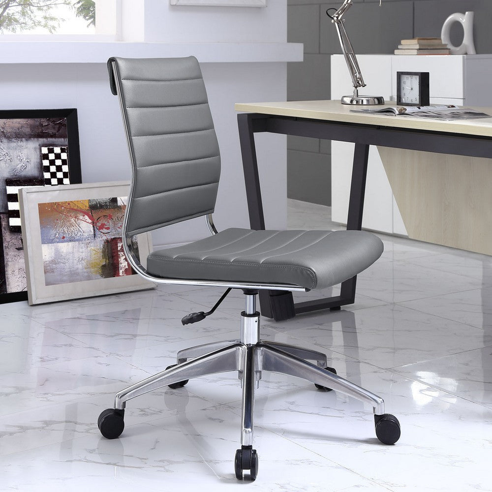 Modway Gray Jive Armless Mid Back Office Chair