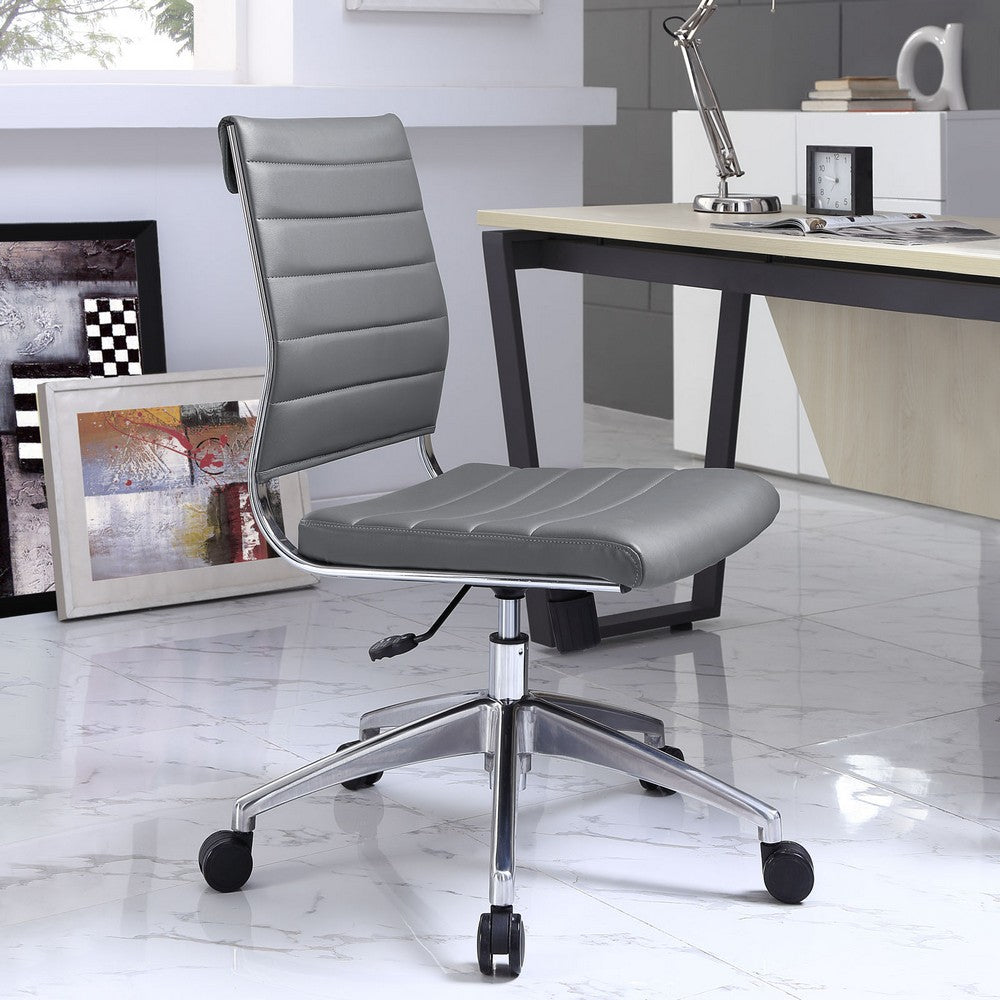 Modway Gray Jive Armless Mid Back Office Chair |No Shipping Charges