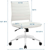 White Jive Armless Mid Back Office Chair  - No Shipping Charges