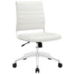 White Jive Armless Mid Back Office Chair  - No Shipping Charges