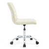 Modway Ripple Ribbed Armless Mid Back Swivel Conference Office Chair In White
