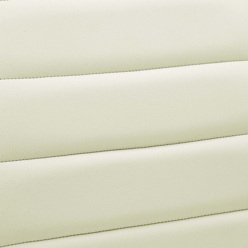 Modway Ripple Ribbed Armless Mid Back Swivel Conference Office Chair In White