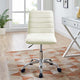 Modway Ripple Ribbed Armless Mid Back Swivel Conference Office Chair In White