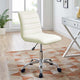 Modway Ripple Ribbed Armless Mid Back Swivel Conference Office Chair In White