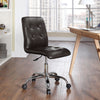 Brown Prim Armless Mid Back Office Chair - No Shipping Charges