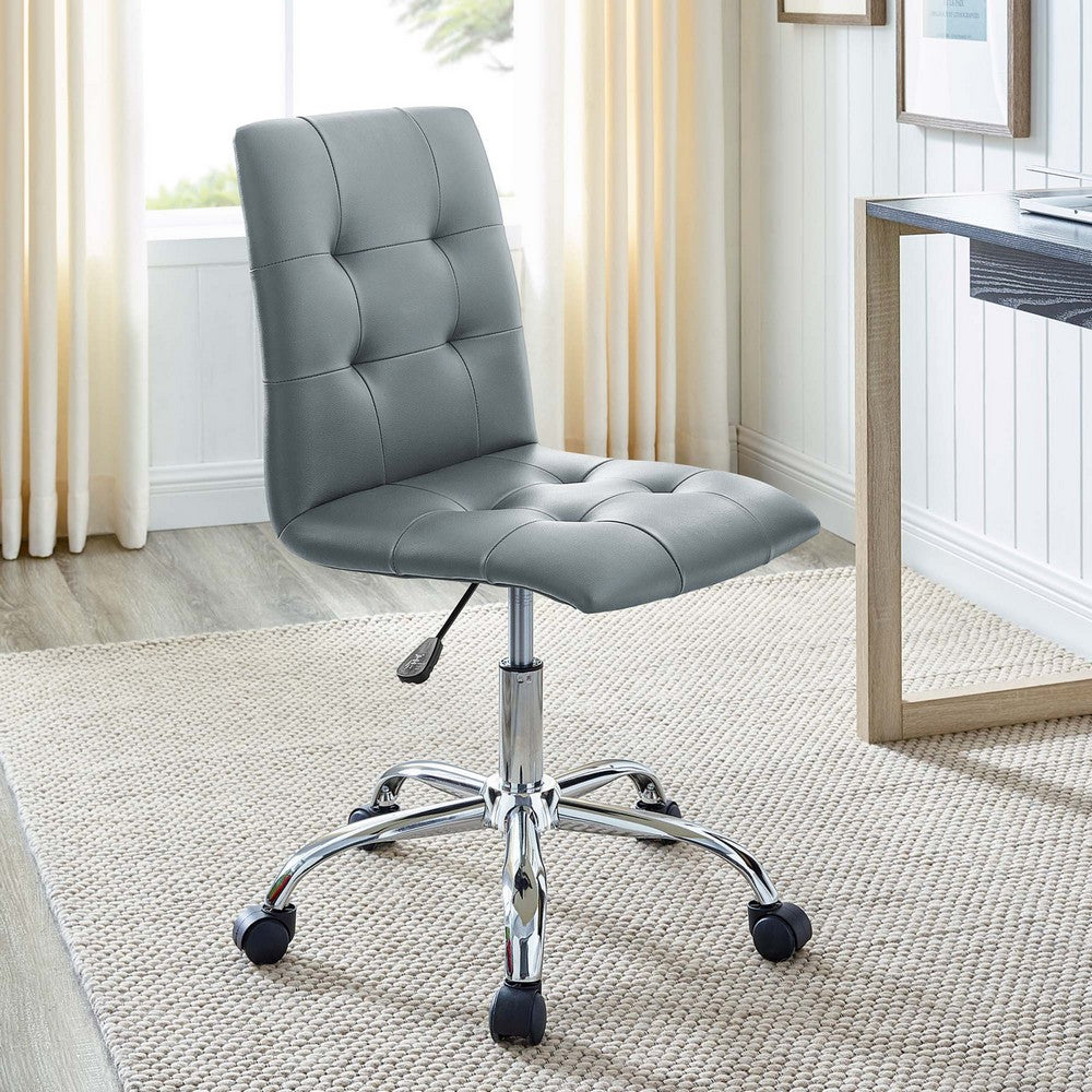 Prim Armless Mid Back Office Chair by Modway| Gray