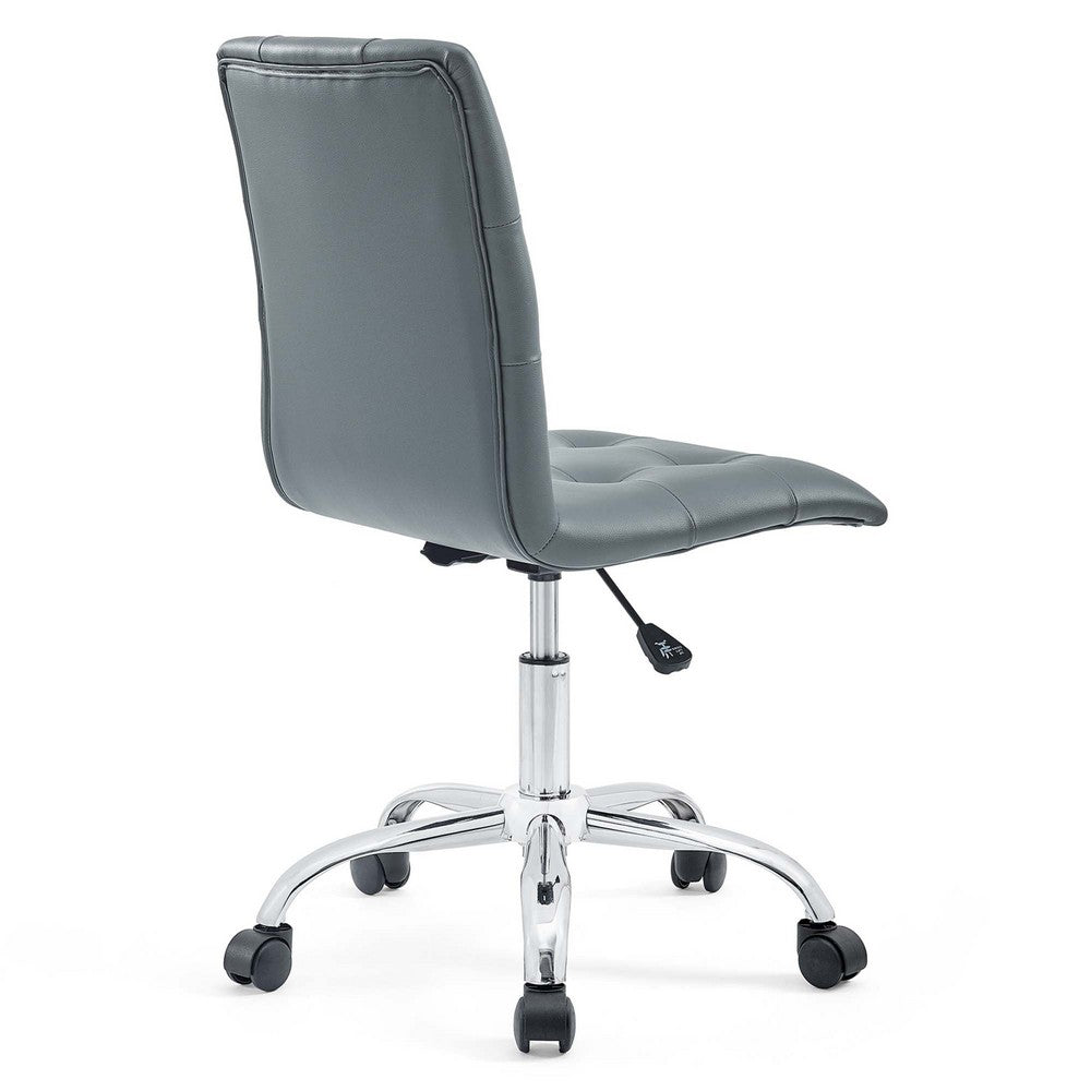 Prim Armless Mid Back Office Chair by Modway| Gray