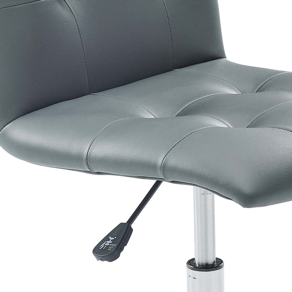 Prim Armless Mid Back Office Chair by Modway| Gray