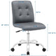 Prim Armless Mid Back Office Chair by Modway| Gray