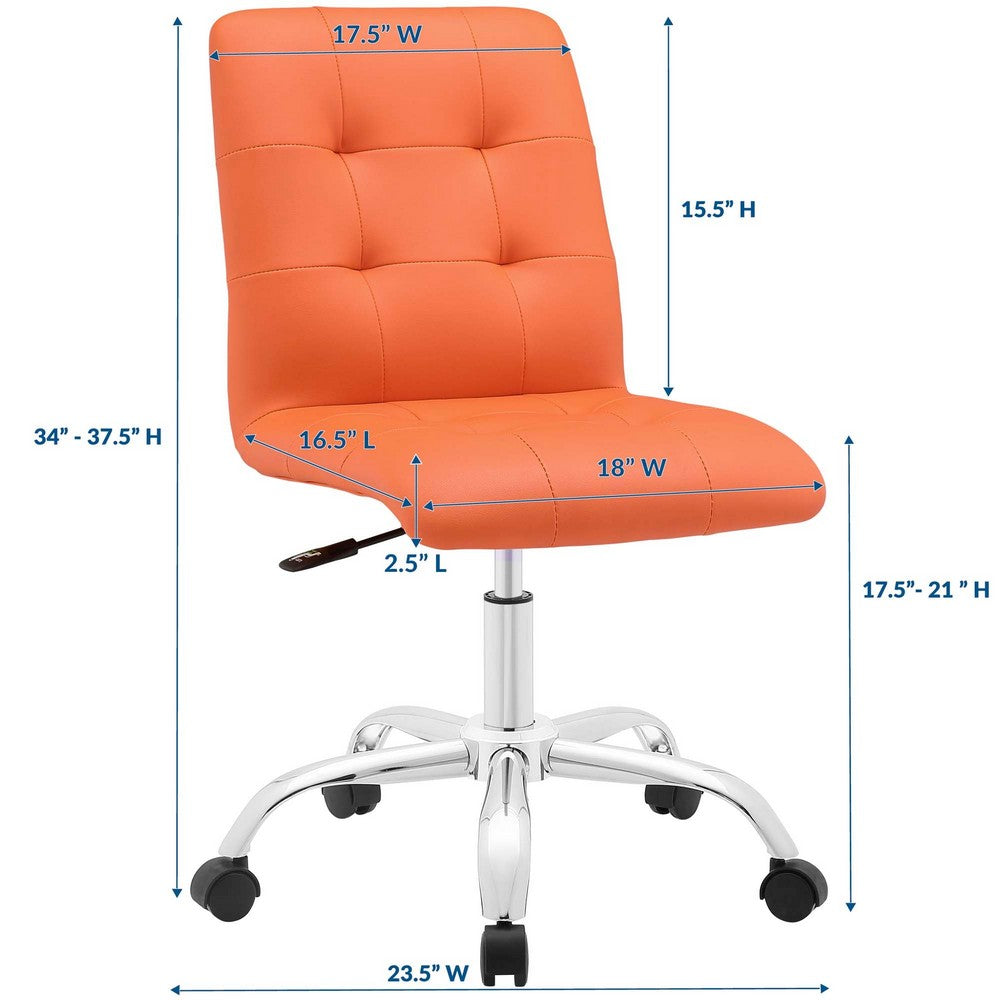 Prim Armless Mid Back Office Chair by Modway| Orange