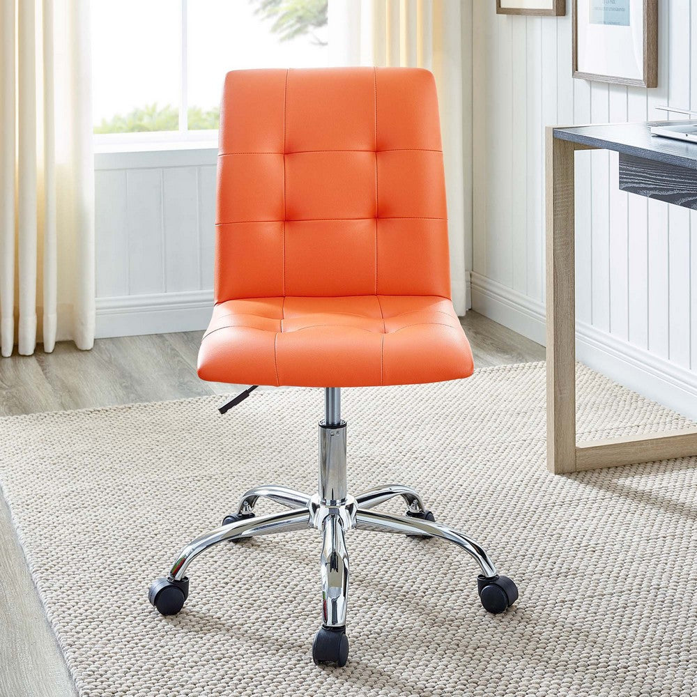 Prim Armless Mid Back Office Chair by Modway| Orange