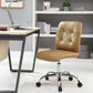 Tan Prim Armless Mid Back Office Chair  - No Shipping Charges