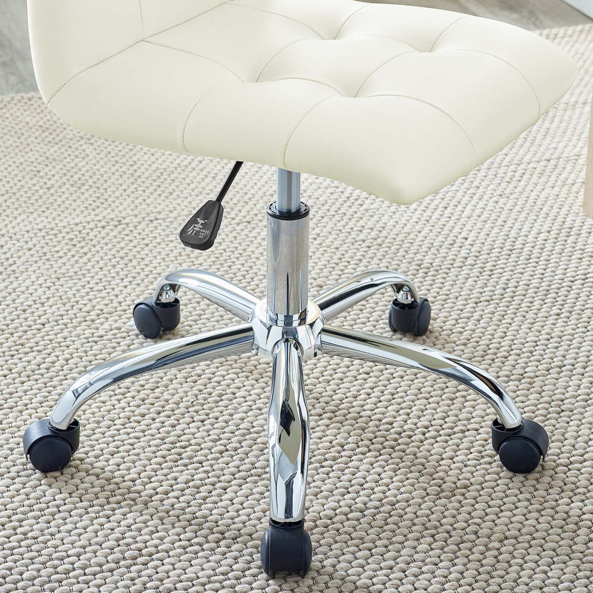 Prim Armless Mid Back Office Chair in White