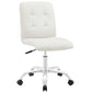 White Prim Armless Mid Back Office Chair - No Shipping Charges