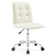 Prim Armless Mid Back Office Chair in White