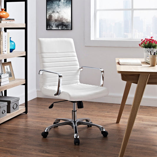White Finesse Mid Back Office Chair  - No Shipping Charges
