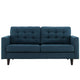 Empress Upholstered Fabric Loveseat by Modway| Azure