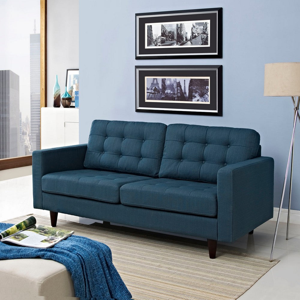 Empress Upholstered Fabric Loveseat by Modway| Azure