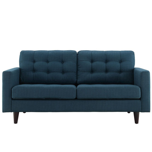 Modway Empress Mid-Century Modern Upholstered Fabric, Loveseat, Azure