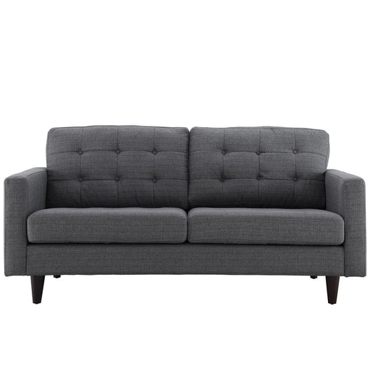 Empress Upholstered Fabric Loveseat by Modway| Gray
